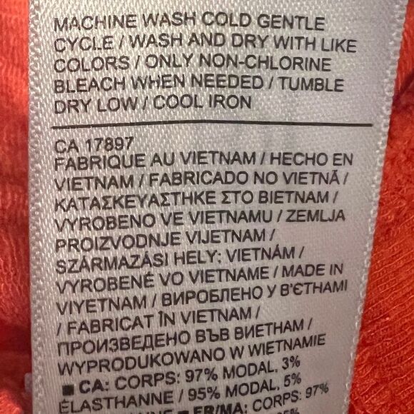 Athleta Women's Orange Haze Mindset Sweatshirt Relax Fit Tulip Hem Small NWOT - Picture 11 of 11